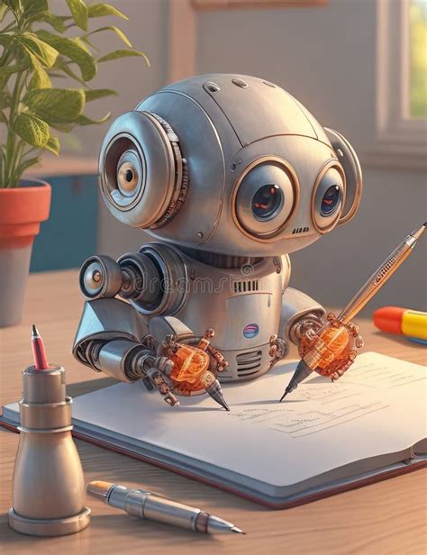 Artificial Intelligence Writing Robot Stock Illustrations 981