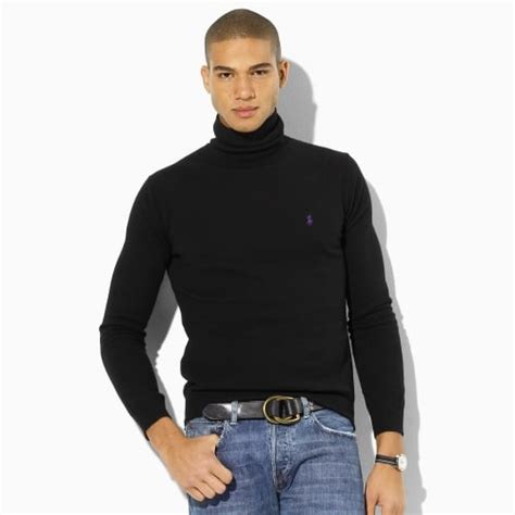 Polo Ralph Lauren Merino Wool Turtleneck Sweater In Black For Men Lyst