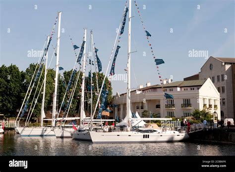 Yachts Moored In St Katharine Docks Marina London Stock Photo Alamy