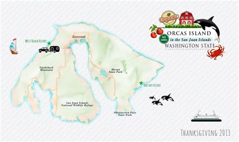 Orcas Island Map Washington State Travel