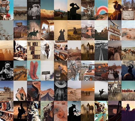 60 Pcs Cowboy Western Collage Kit Western Wall Collage Kit Etsy Australia