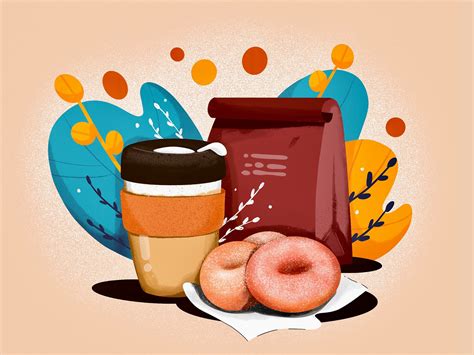 Donuts & Coffee illustration by Sooodesign on Dribbble