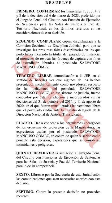 Exclusivo Tribunal De Justicia Y Paz Niega De Manera Rotunda Libertad