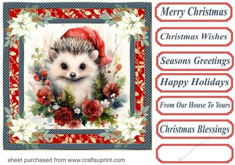 Christmas animals card front 6 - CUP1251543_659 | Craftsuprint