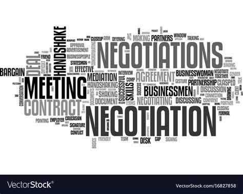 Negotiations Word Cloud Concept Royalty Free Vector Image