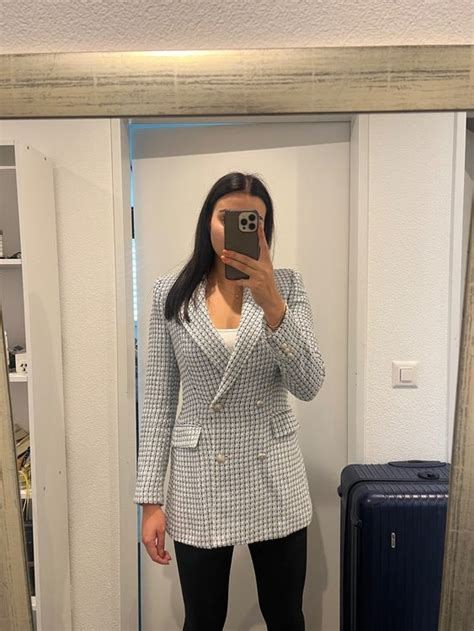 Zara Blazer Tweed Blau S Kaufen Auf Ricardo