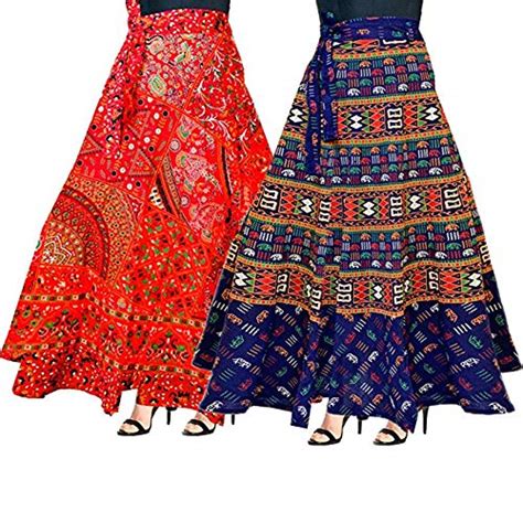 Buy Kanika Fashion Wrap Around Pure Cotton Maxi Long Skirt Combo 01