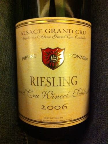 Pierre Sonnen Riesling Alsace Grand Cru Wineck Schlossberg Vivino Us