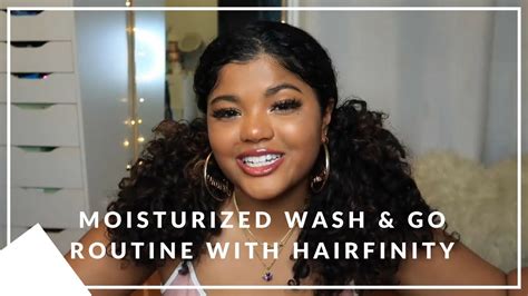 Moisturized Wash And Go Routine With Hairfinity Youtube