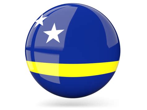 Glossy round icon. Illustration of flag of Curacao