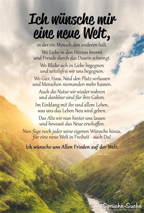 Ich wünsche uns Allen Frieden auf der Welt Gedicht von Jutta Hense