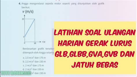 Gerak Lurus Glb Glbb Gva Gvb Dan Jatuh Bebas Latiham Soal Buku