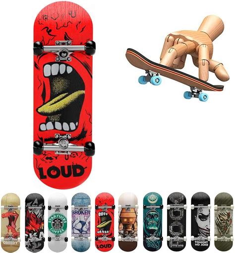 Skate De Dedo Profissional De Madeira Rolamento Fingerboard Desenho