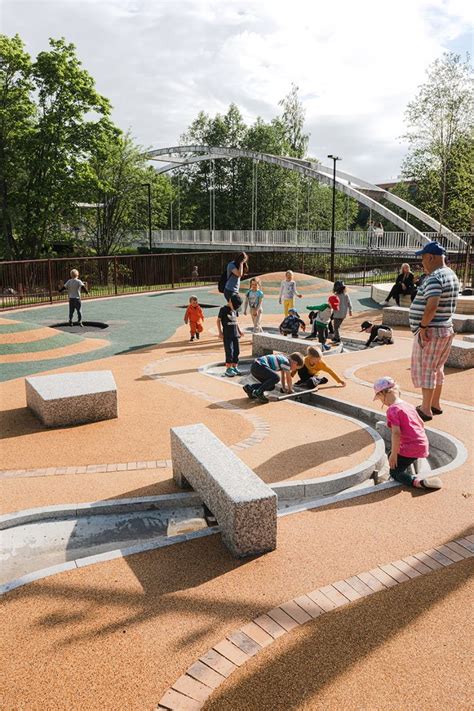 Åvik River Reed Playground and river park by LOCI Landscape Architects