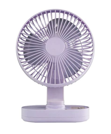 AKARI RECHARGEABLE LED FAN WITH LIGHT 8 PURPLE Furniture Home