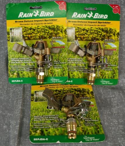 3 Rain Bird Brass Deluxe Impulse Impact Sprinkler Head Bronze 25 50 Psi 25pjda C Ebay