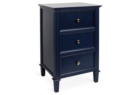 Madison 3 Drawer Nightstand Navy Furniture Designer Nightstand