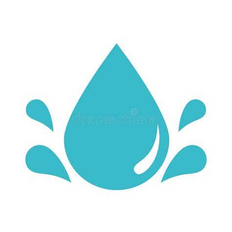 Gotas Agua Naturaleza Fresca L Quido Estilo De Silueta Azul Icono