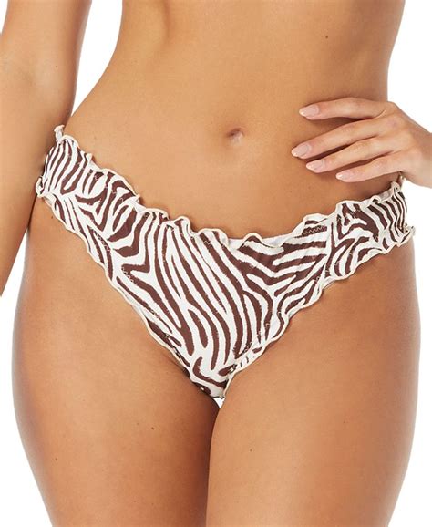 Sundazed Mermaid Zebra Printed Ruffled Bikini Bottoms Created For Macy