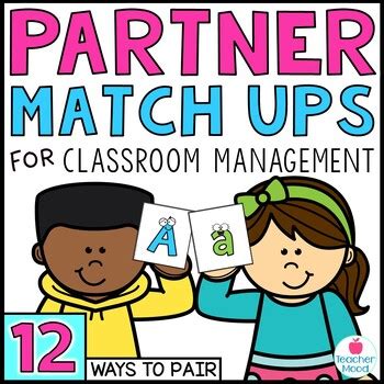 Partner Match Ups | Pairing Cards for Classroom Management | Matching Cards