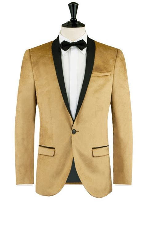 Men Tuxedo Jackets Golden Velvet Blazers Groom Wear Wedding Etsy