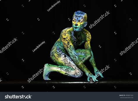 Colorful Naked Man Body Painting Art Stock Photo Shutterstock