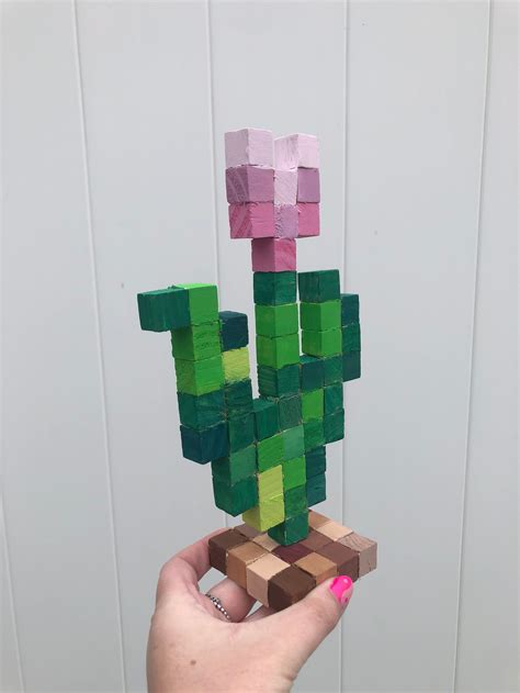 Minecraft Tulip Flower Minecraft Wooden Flower Etsy