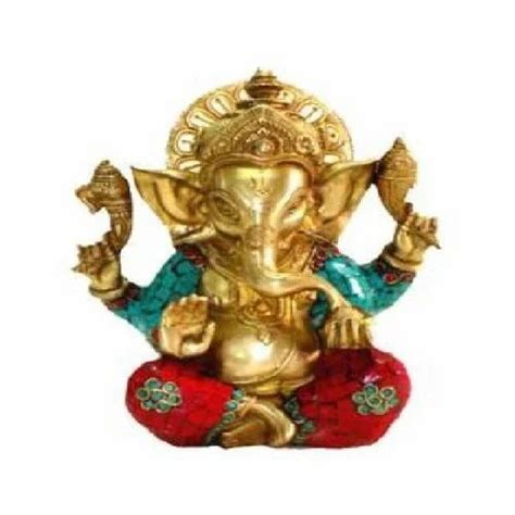 Golden Gold Plated Brass Ganesh Statues At Rs 800 In New Delhi Id