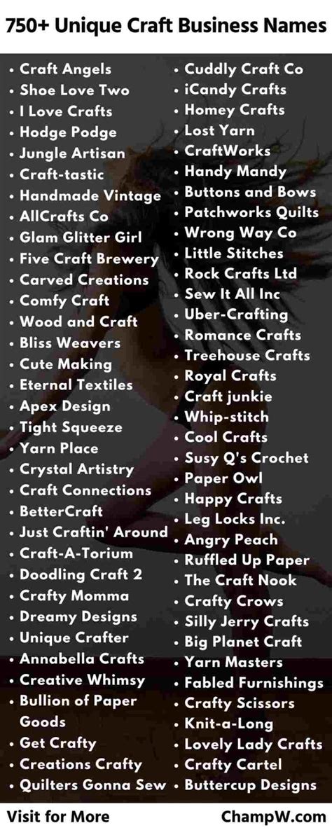 Unique Craft Business Names For Your Etsy Business