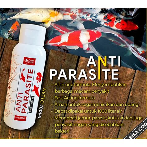 Jual Obat Ikan Anti Jamur Kutu Parasit ANTI PARASITE 100ML Obat Ikan