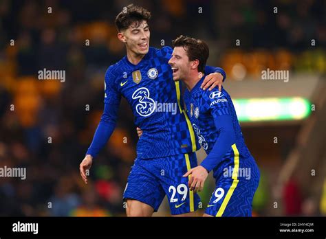 Kai Havertz L Of Chelsea Celebrates With Mason Mount R After