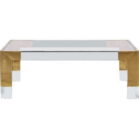 Meridian Furniture Casper Rectangular Glass Top Coffee Table In Gold