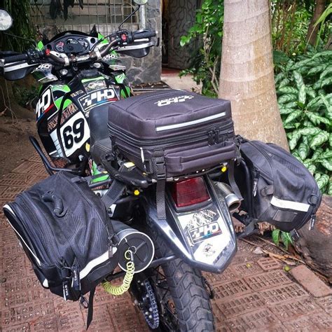 Kawasaki Klr650 Rear Rack Bag Fully Loaded For Adventure Adventure