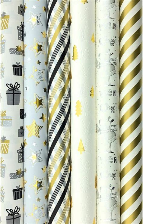 Gold And Silver Cadeaupapier Kerstpapier Inpakpapier Voor Kerst