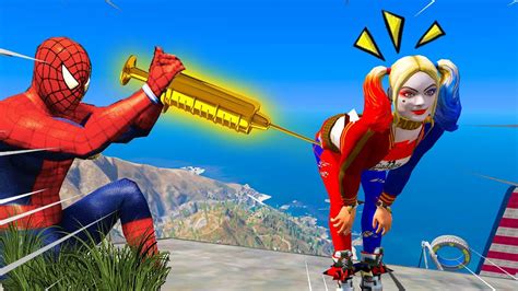 Homem Aranha Aplicou Uma Inje O Na Arlequina No Gta Youtube