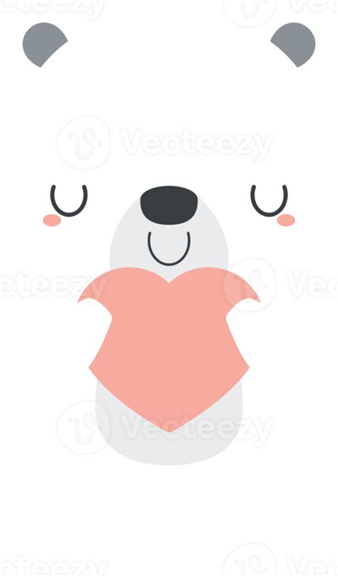 Cute Polar Bear Cartoon Character Flat Design Illustration 36392112 Png