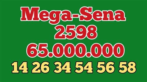 Mega Sena 2598 65 milhões YouTube