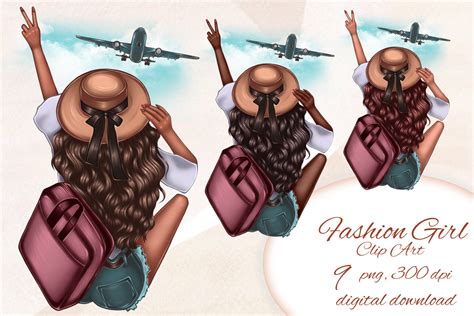 Travel Summer Fashion Girl Clipart Graphic By Digitalartmary · Creative Fabrica