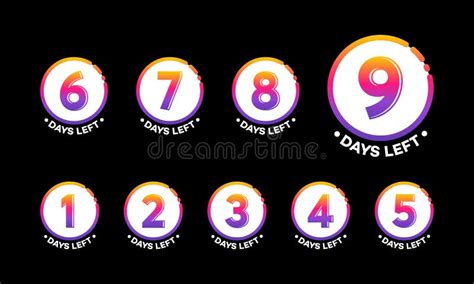 Set Of Modern Flat Designs Countdown Left Days Banner Number Of Days