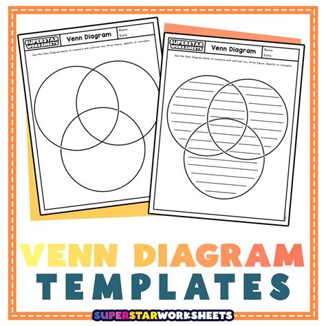 Free Venn Diagram Template Printable Pdf Worksheets Library