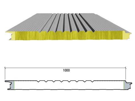 Fire Resistant Insulation Rock Wool Sandwich Panel For Roof And Wall