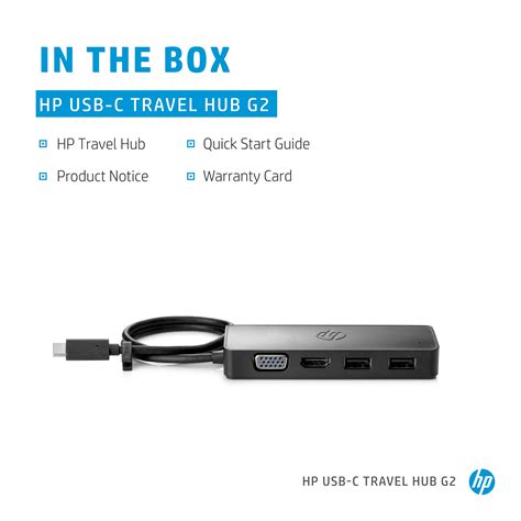 Hp Travel Hub G2 Port Replicator Usb C Vga Hdmi 7pj38aa