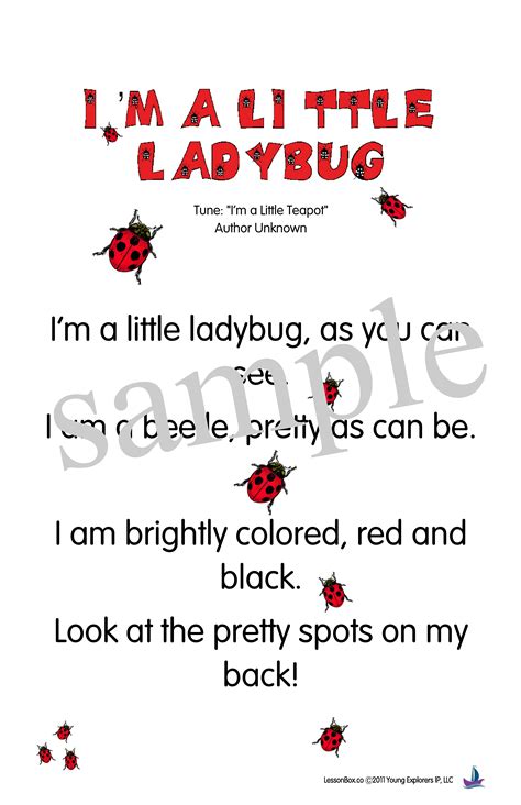 Im A Little Ladybug Songs And Music Channel The Lesson Box