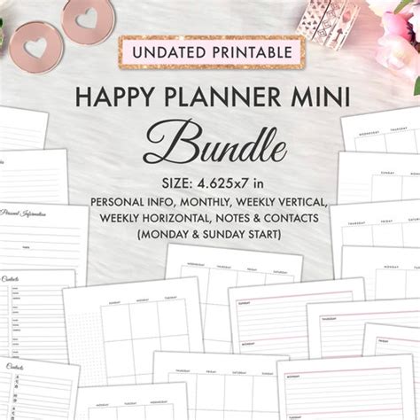 Mini Happy Planner Inserts Printable Password Tracker Etsy