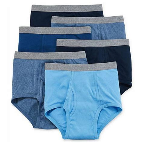 Stafford Stafford Mens 6 Pk100 Cotton Full Cut Briefs Assorted Blues