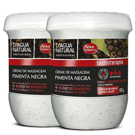 Kit 2x Creme De Massagem Pimenta Negra 650g D Agua Natural Fabricante