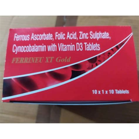 Ferrous Ascrobate Folic Acid Zinc Sulphate Cynocobalamin Vitamin D