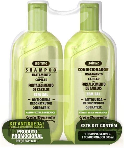 Gota Dourada Kit Shampoo Ml E Condicionador Ml Antiqueda Linha