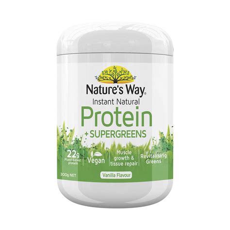 Buy Natures Way Instant Natural Protein With Super Greens Powder 300g