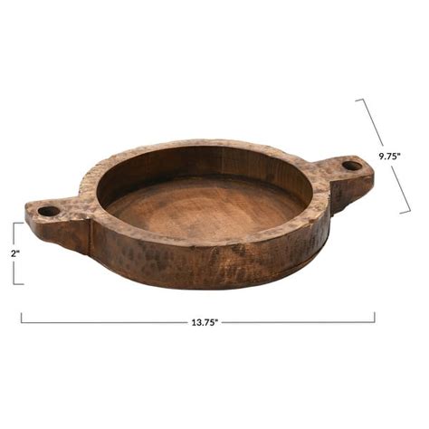 Hand Carved Mango Wood Bowl With Handles Bed Bath And Beyond 34591897